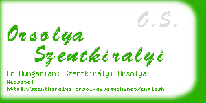 orsolya szentkiralyi business card