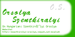 orsolya szentkiralyi business card